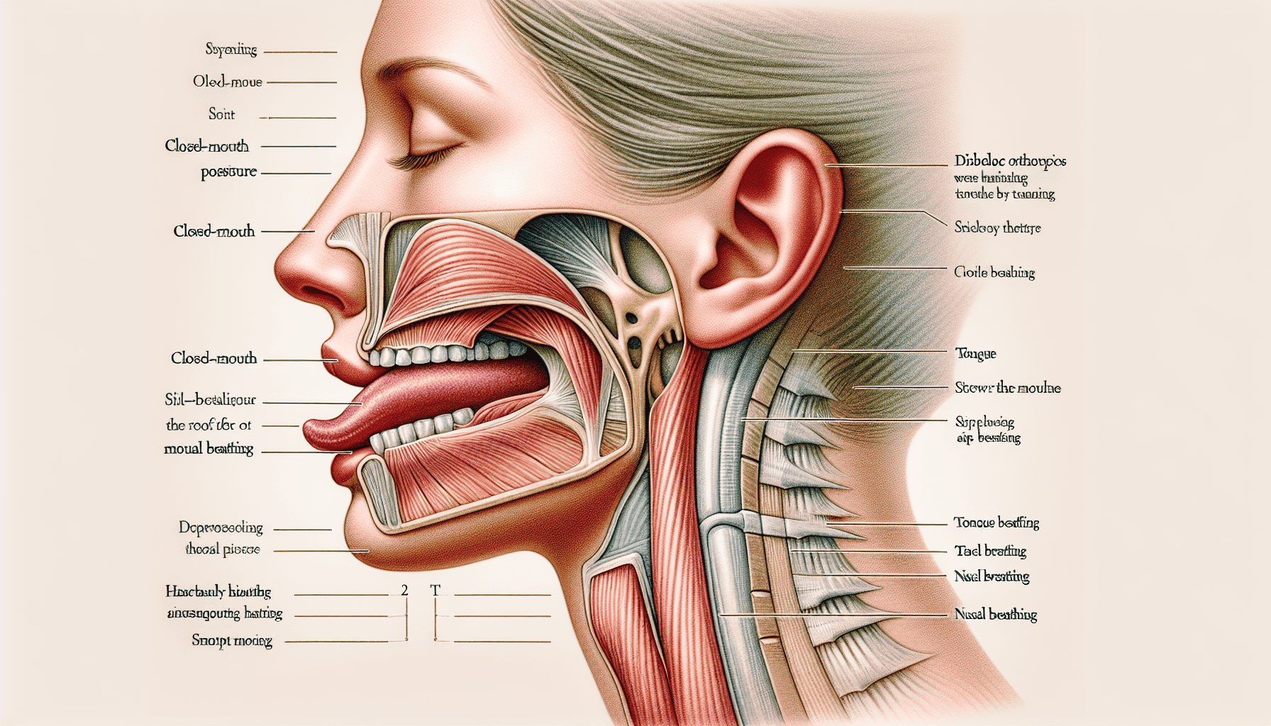 Illustration of proper oral habits and mouth posture