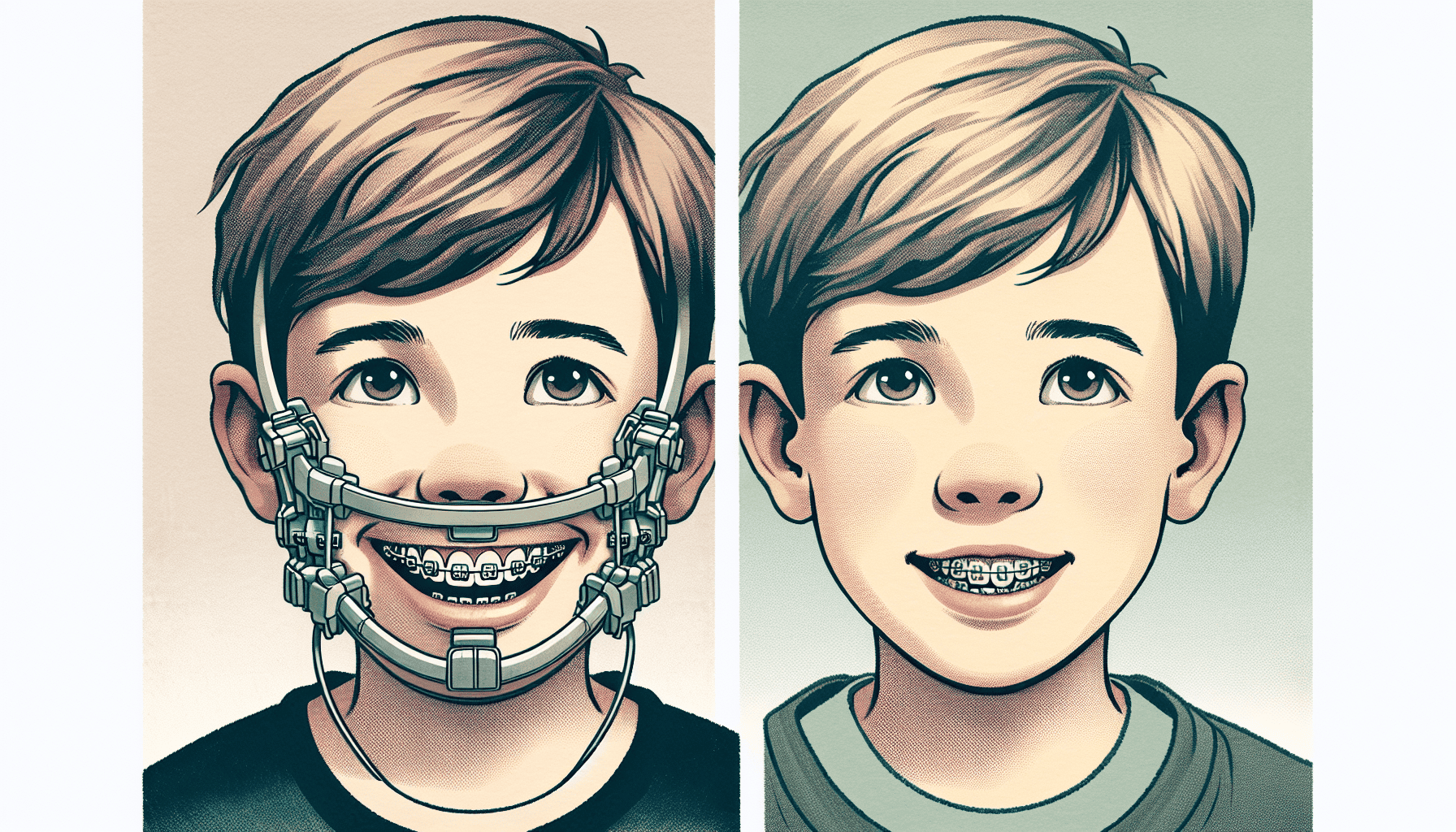 Illustration of Myobrace as an alternative to conventional orthodontics