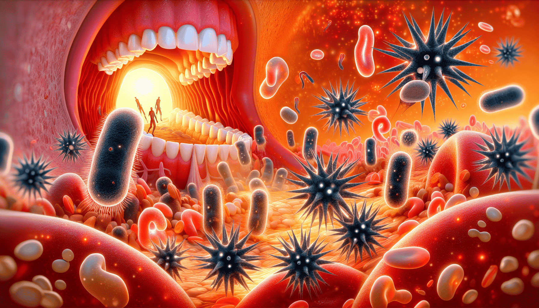 Conceptual illustration of immune system response to oral infections
