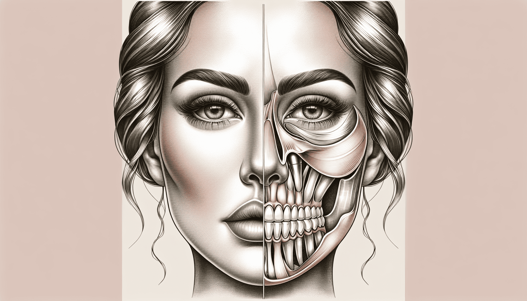 Illustration of facial cosmetic solutions post-extraction